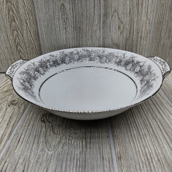 Sango Florentine Japan Round Vegetable Serving Bowl Platinum Trim‎ Vintage - Picture 1 of 7